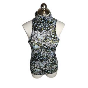 Free People‎ Intimately Floral Sleeveless Turtleneck Tank Top Womens Size Large